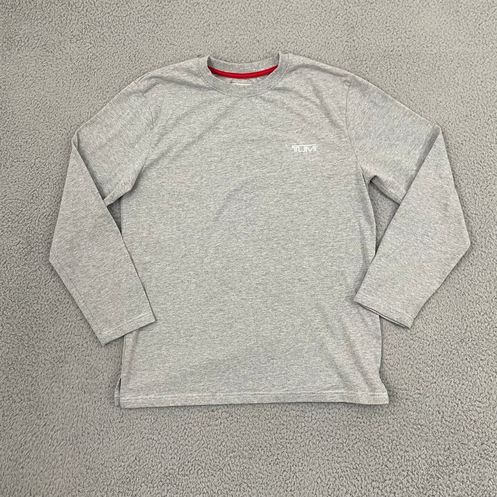 Tumi x Air India Long Sleeve Shirt Men S/M Gray Crew Neck Lounge Travel Comfort
